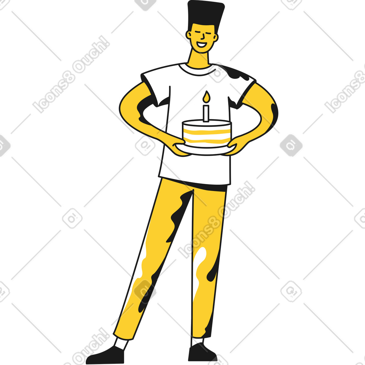 Taxi 스타일의 소년 일러스트레이션 PNG, SVG 다운로드
