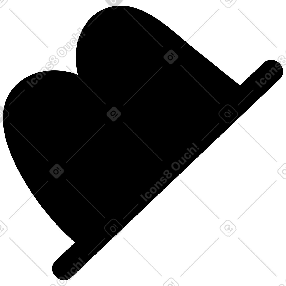 Ilustración Sombrero negro de ala recta en estilo Jelly a descargar en PNG y SVG