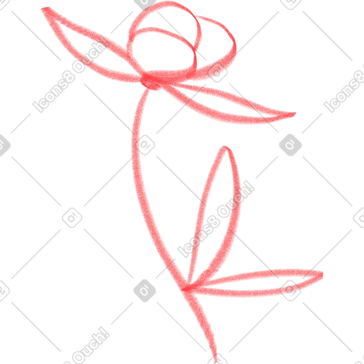 Doodle スタイルの Rose のイラストをPNG、SVG形式でダウンロード