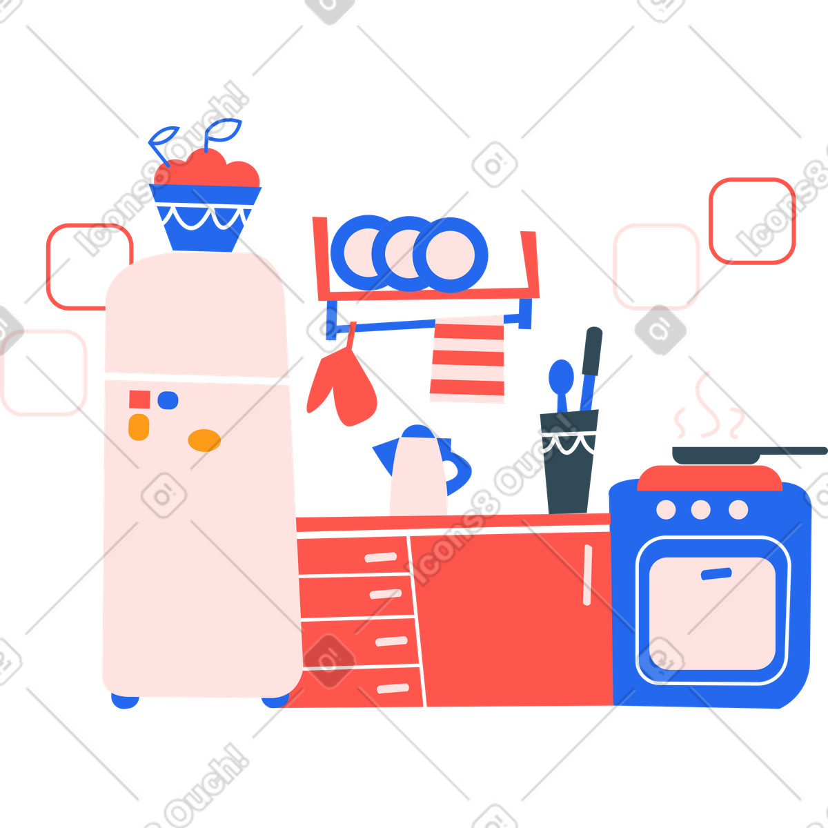 Illustration Cuisine du royaume dans le style Kingdom à télécharger aux formats PNG, SVG
