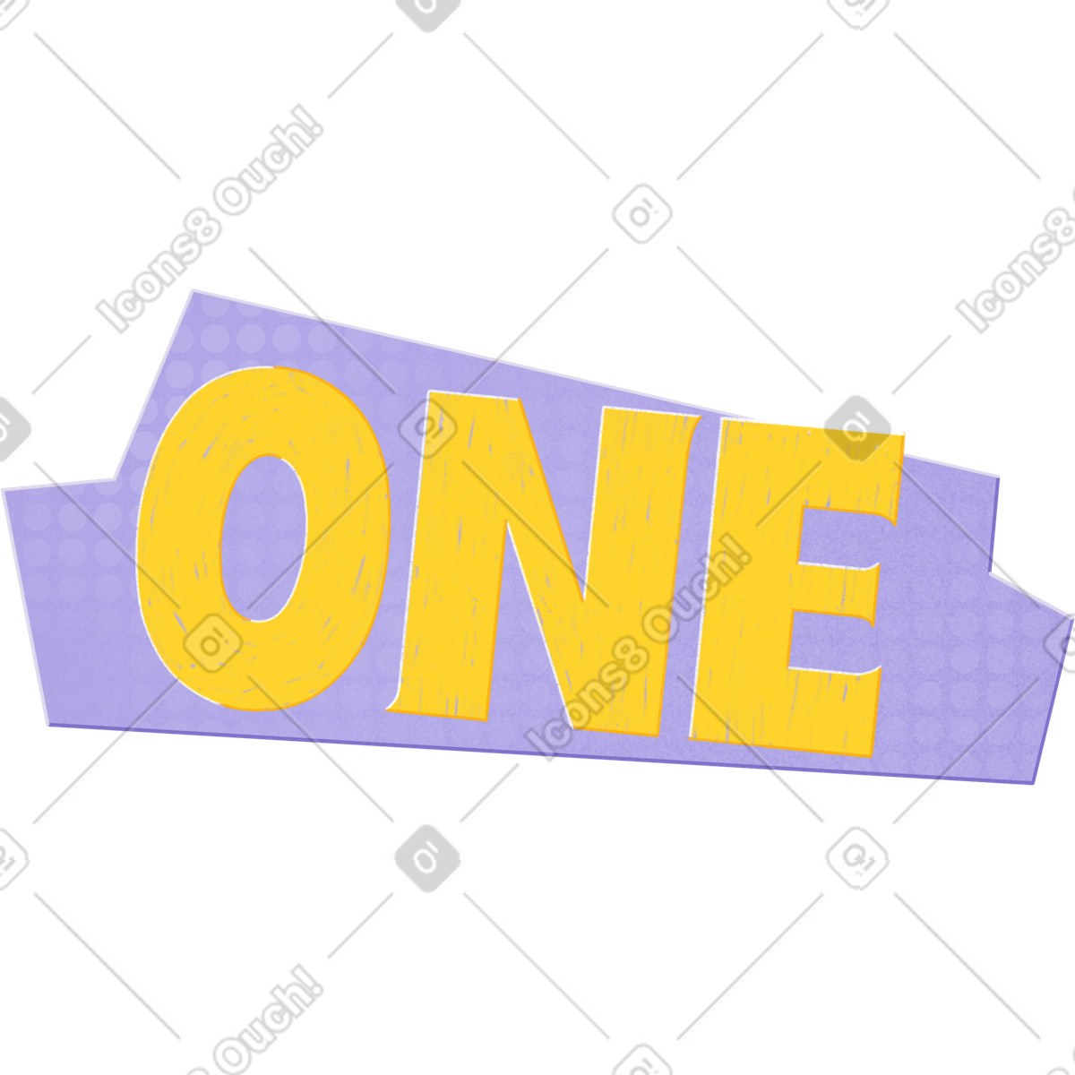 Illustration Lettering one on blue background dans le style à télécharger aux formats PNG, SVG