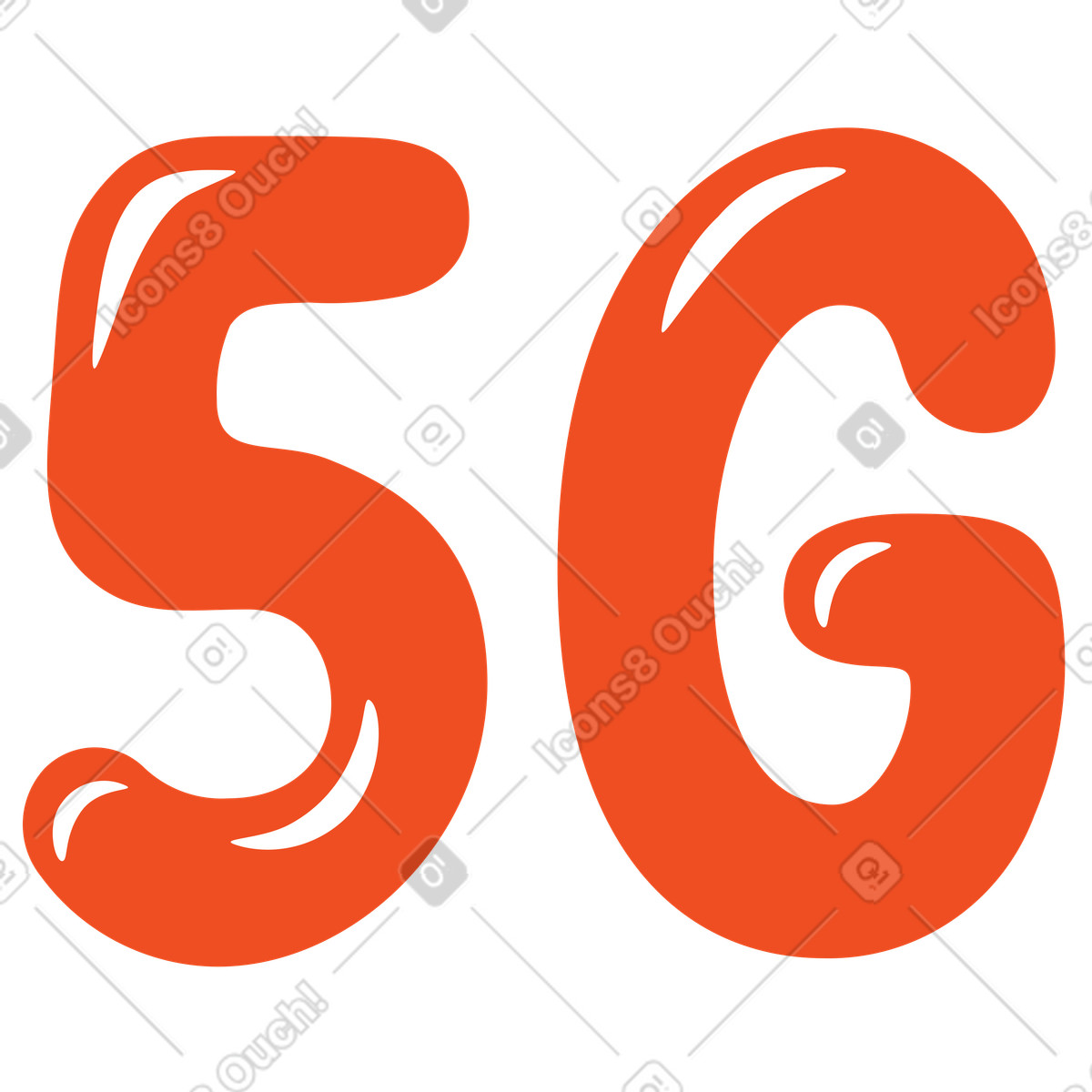 Ilustração de Red lettering five g em no estilo Flame para baixar em PNG, SVG
