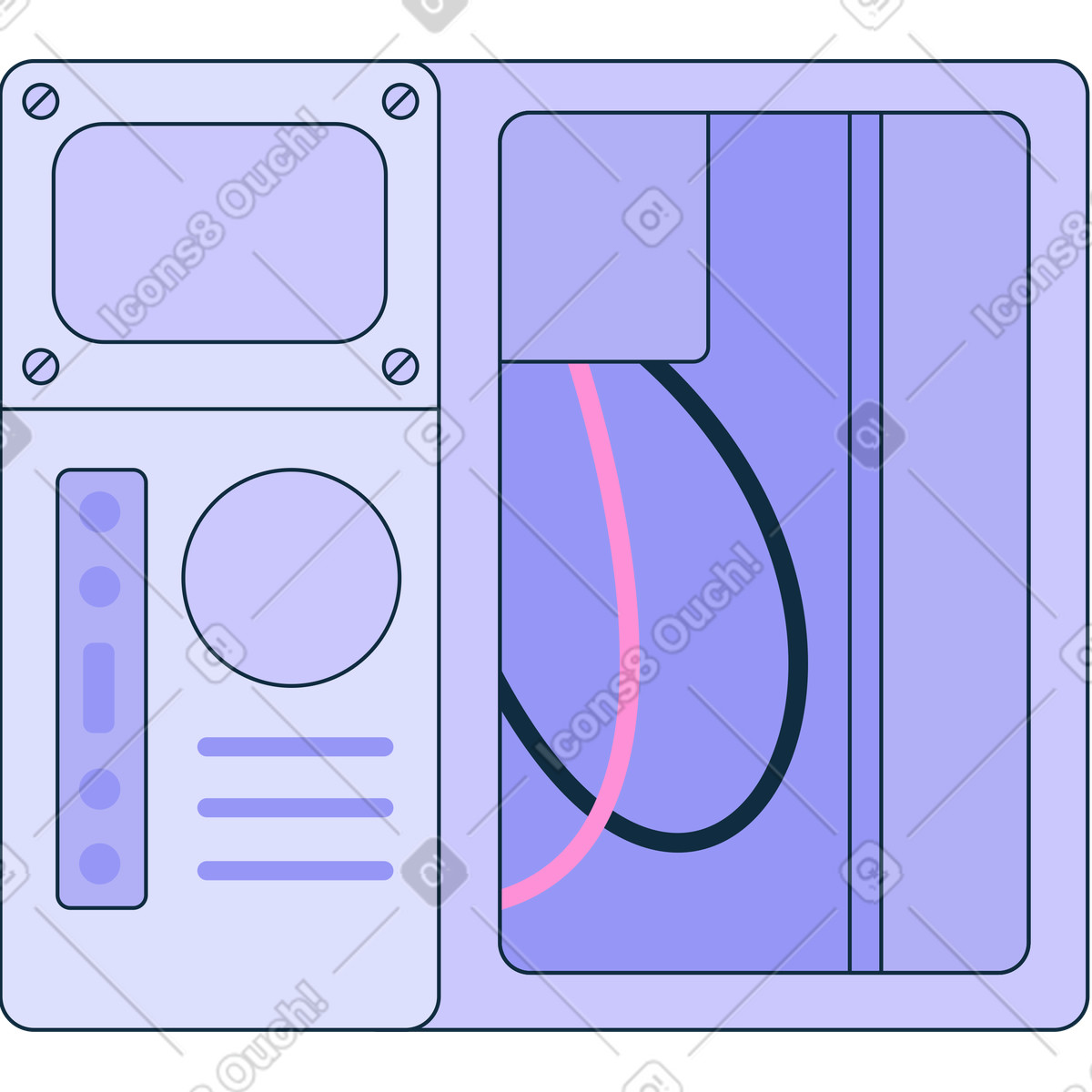 Broken system unit illustration in PNG, SVG