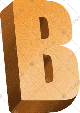 Voluminous golden letter b PNG, SVG