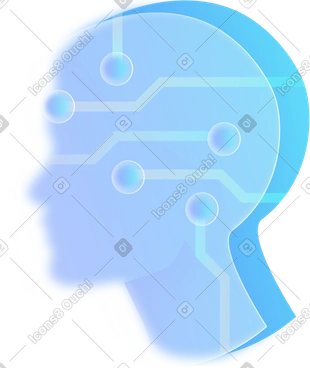 Artificial intelligence head PNG, SVG