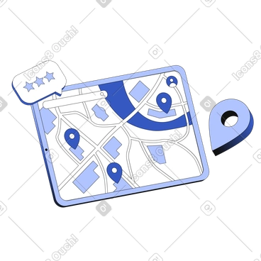 Geolocation and mapping technology on tablet PNG, SVG