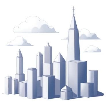 A cityscape featuring tall buildings made entirely of crystal. The structures are intricately designed with sharp angles and reflective surfaces, casting dynamic patterns of light. The skyline is punctuated by various building shapes, some resembling towers and others more dome-like. Above the city, the sky is filled with soft clouds, creating a tranquil atmosphere. The light interacts with the crystal surfaces, enhancing the city’s brilliance in the gentle light. The scene conveys an overall sense of calm and harmony.