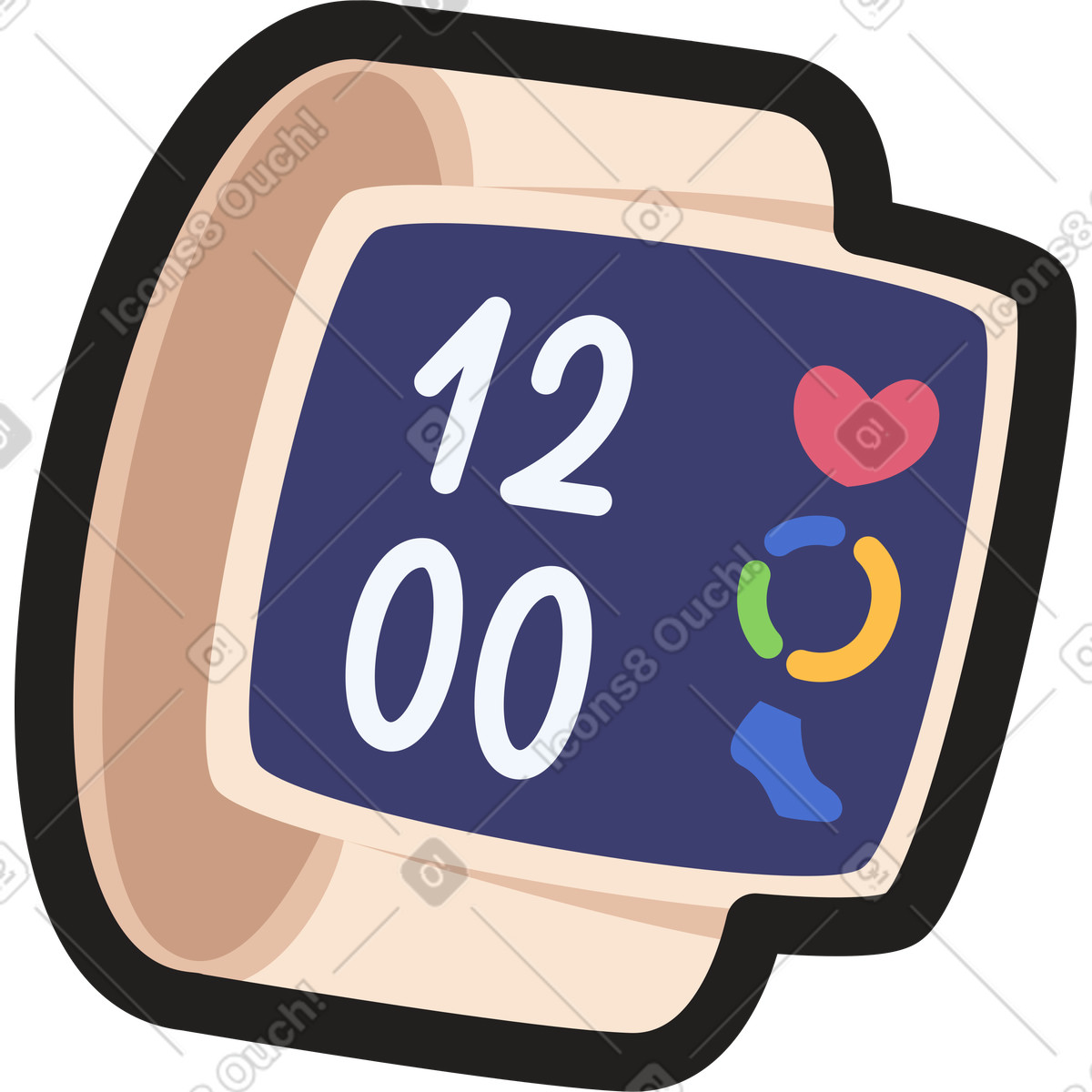 Ilustración Reloj inteligente en estilo Clipart a descargar en PNG y SVG