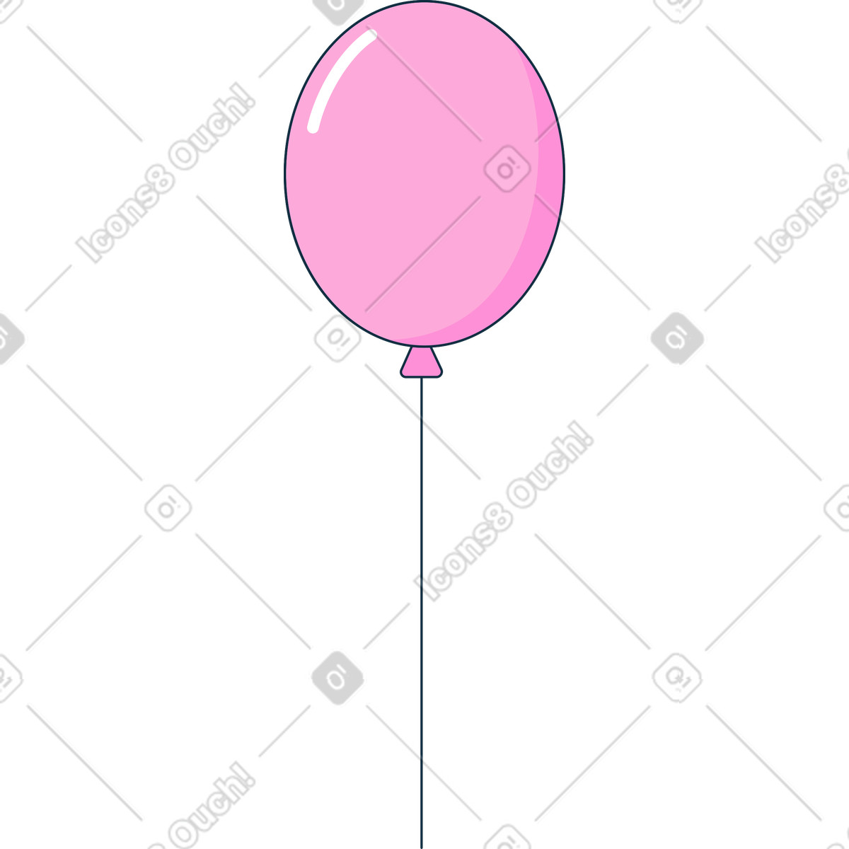 Rosa ballon-Illustration im Bubble gum-Stil als Download in PNG, SVG