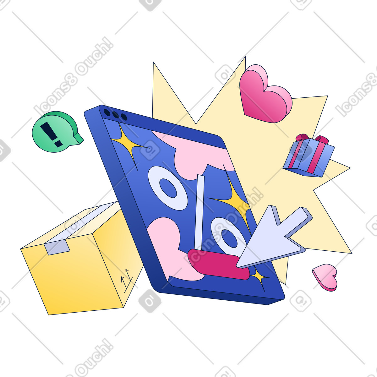 Ilustración Rebajas, descuentos y ofertas especiales en estilo Neat a descargar en PNG SVG