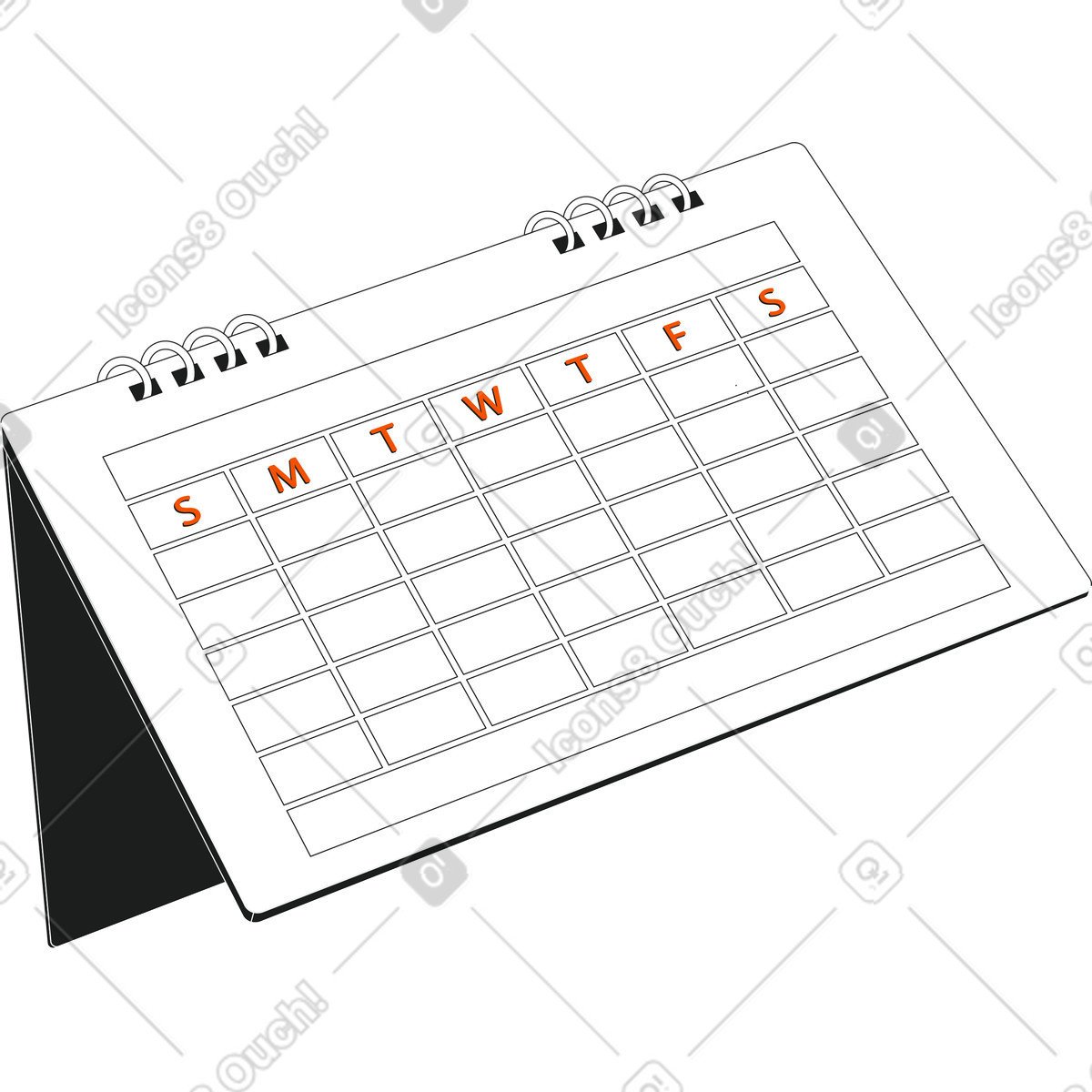 Calendario illustrazione in stile Strict scarica in PNG, SVG
