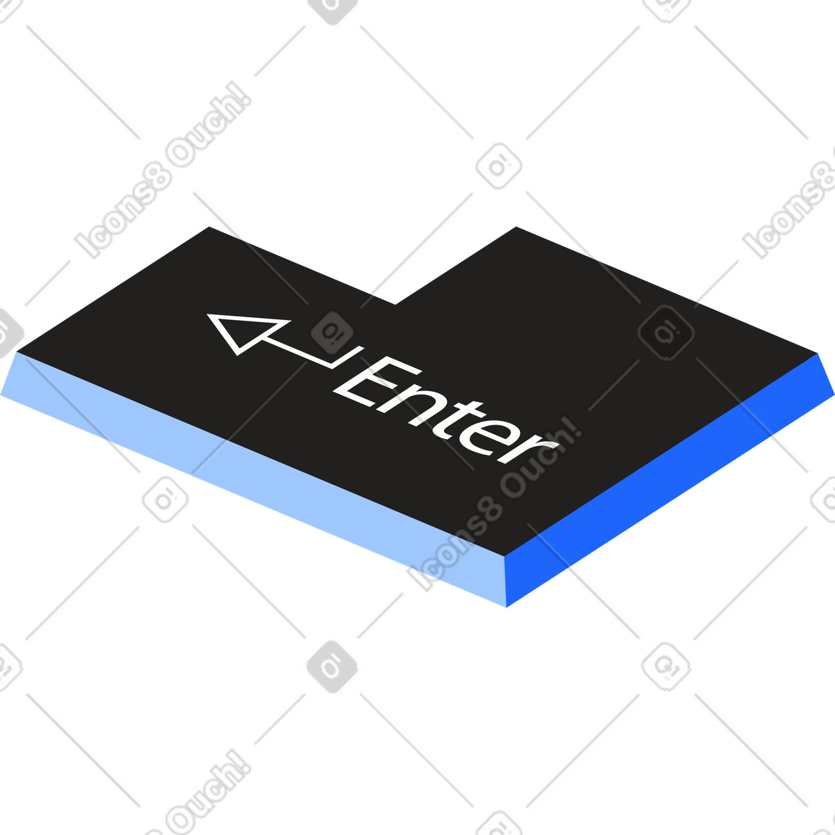 Enter keyboard key illustration in Editorial style download in PNG, SVG