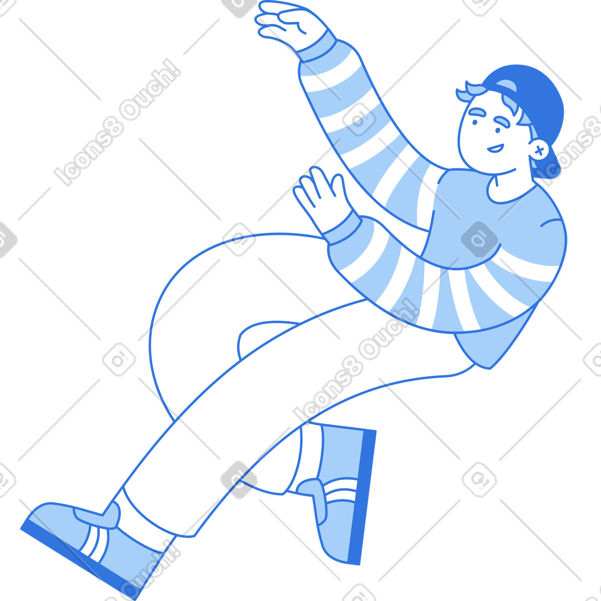 Mann hält etwas in händen-Illustration im Sky-Stil als Download PNG, SVG