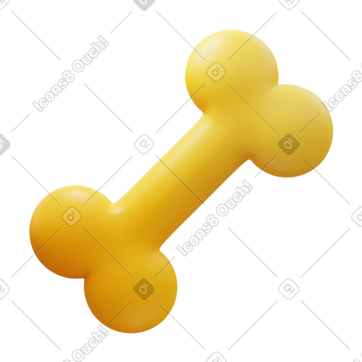 3D Fluency スタイルの Dog bone のイラストをPNG、SVG形式でダウンロード
