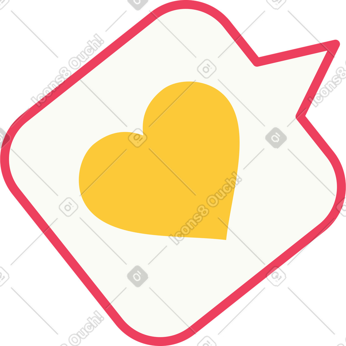 Speech bubble with a heart inside illustration in Juicy style download in PNG, SVG