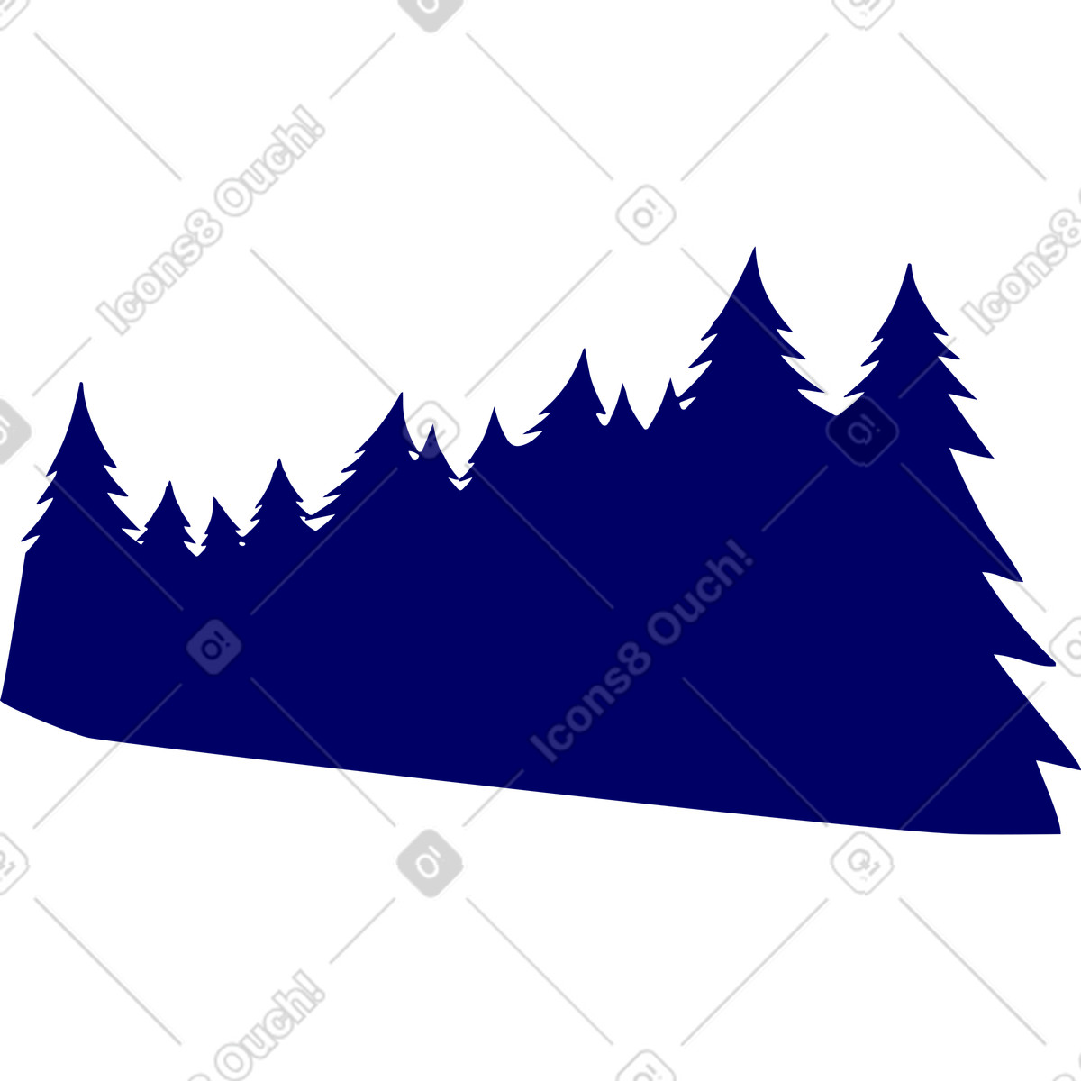 Forest silhouette illustration in Lounge style download in PNG, SVG