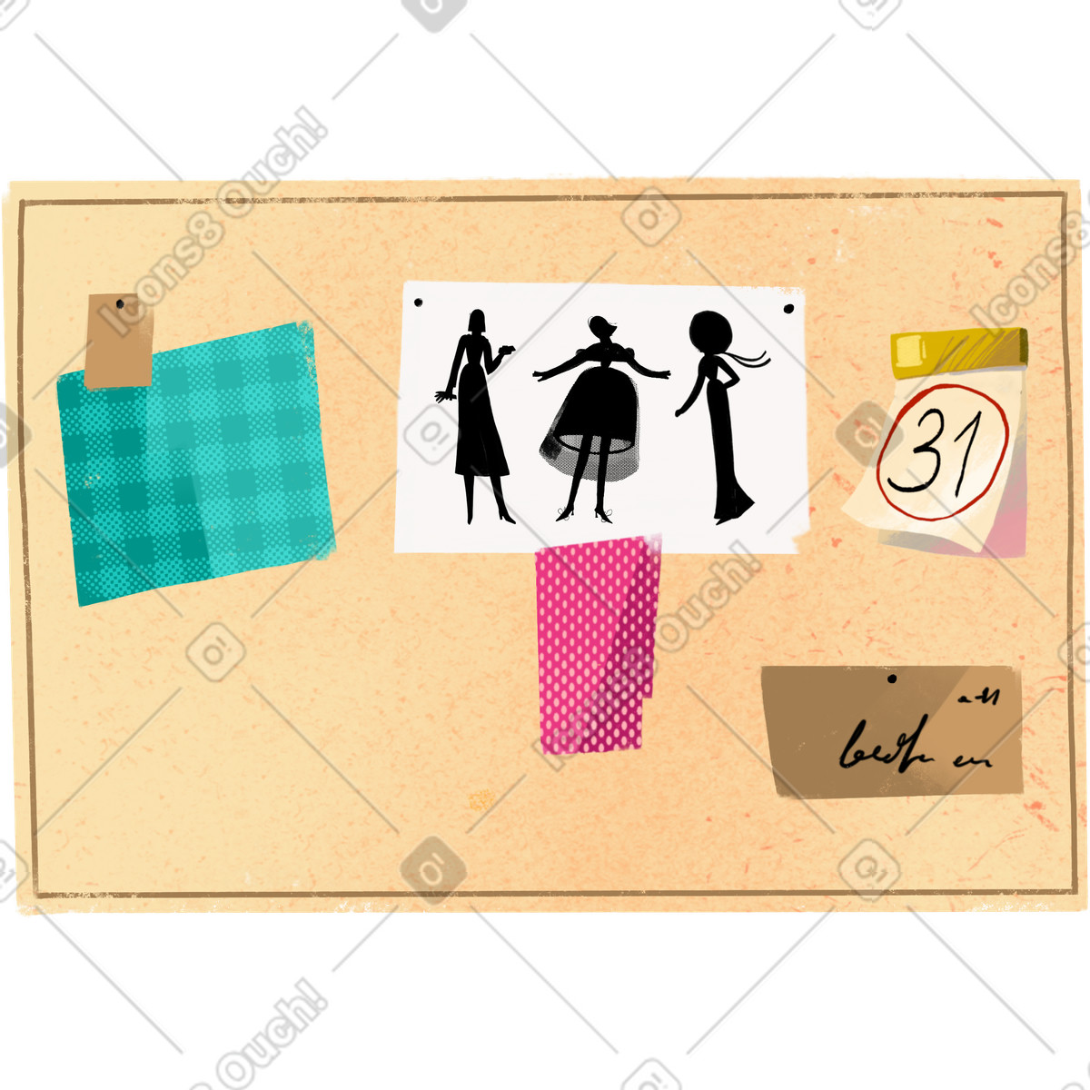 Illustration Mood board sewer dans le style Fabulous à télécharger aux formats PNG, SVG