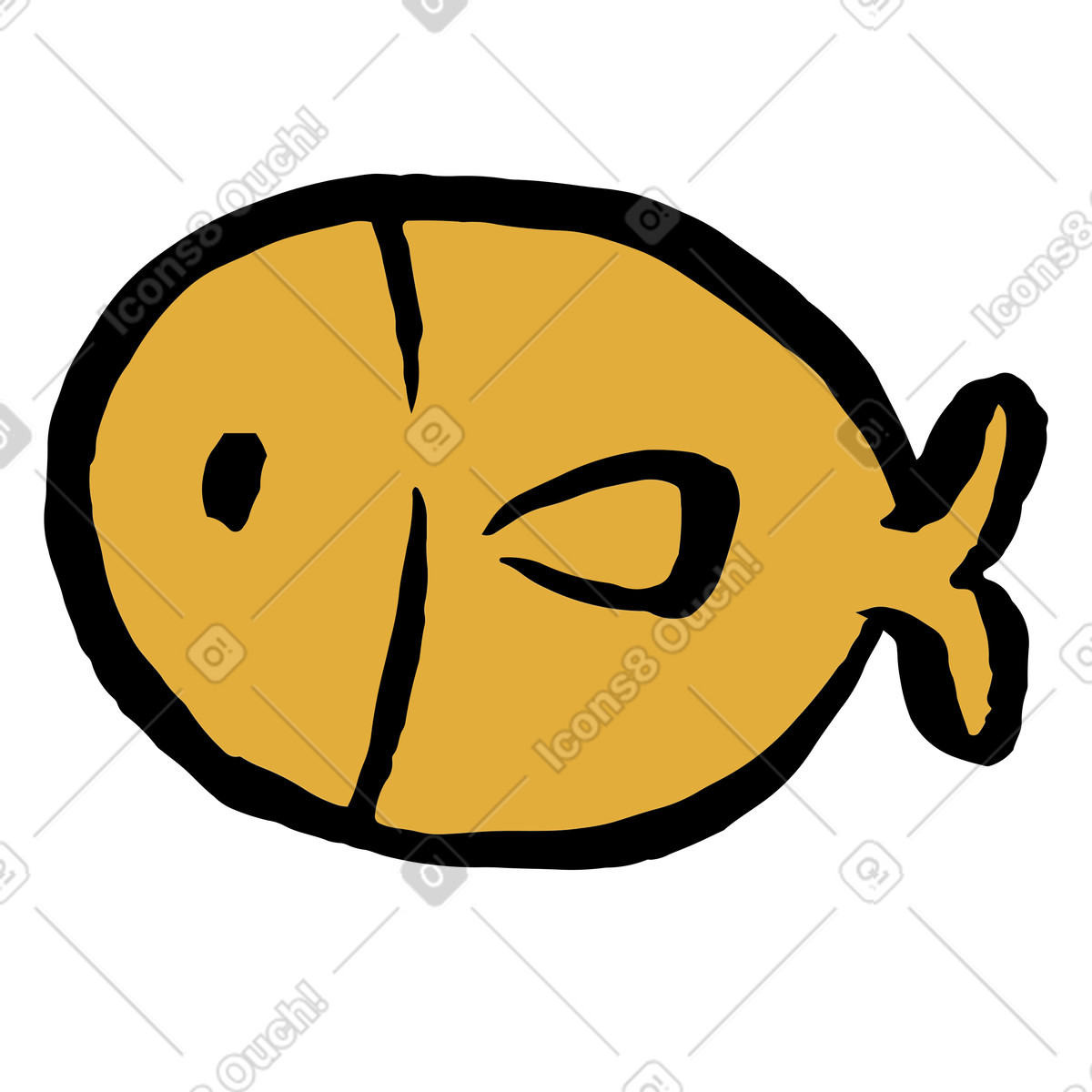 Ilustración Animal pez amarillo en estilo Scandi a descargar en PNG y SVG