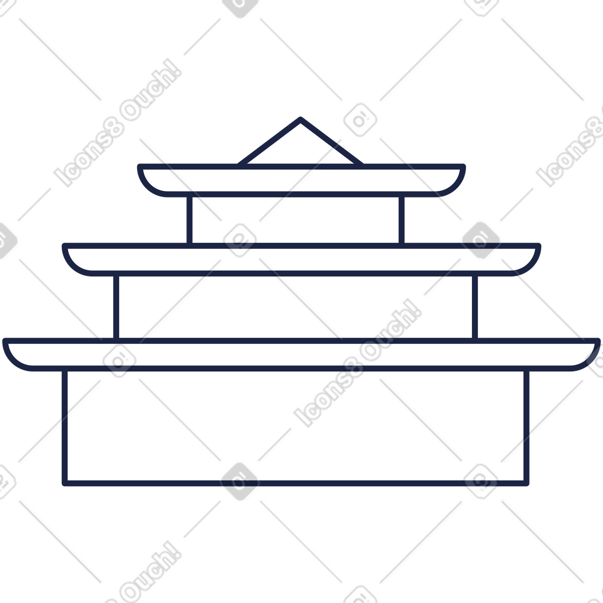 Illustration Pagode dans le style Urban Line à télécharger aux formats PNG, SVG