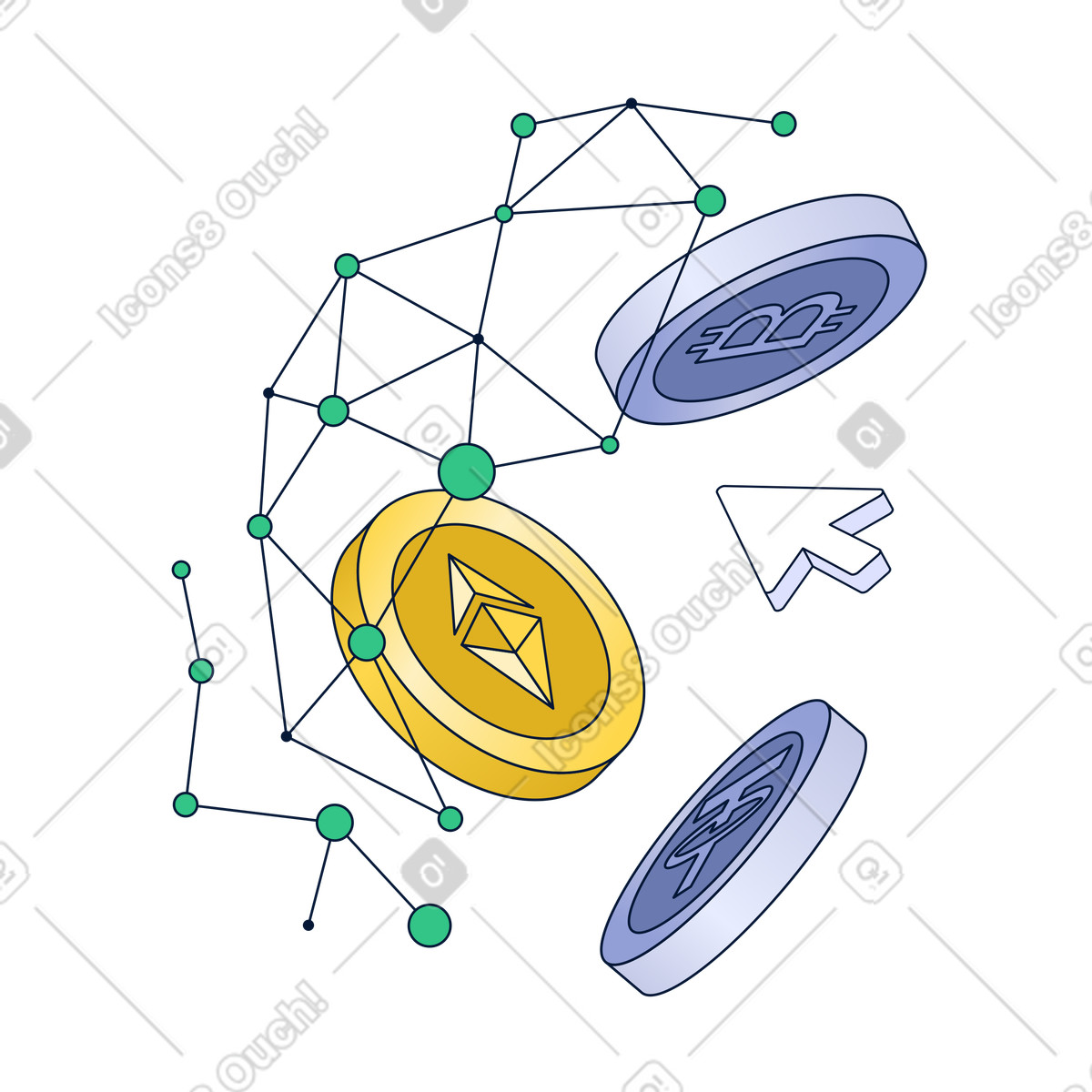 Network illustration in PNG, SVG, GIF formats