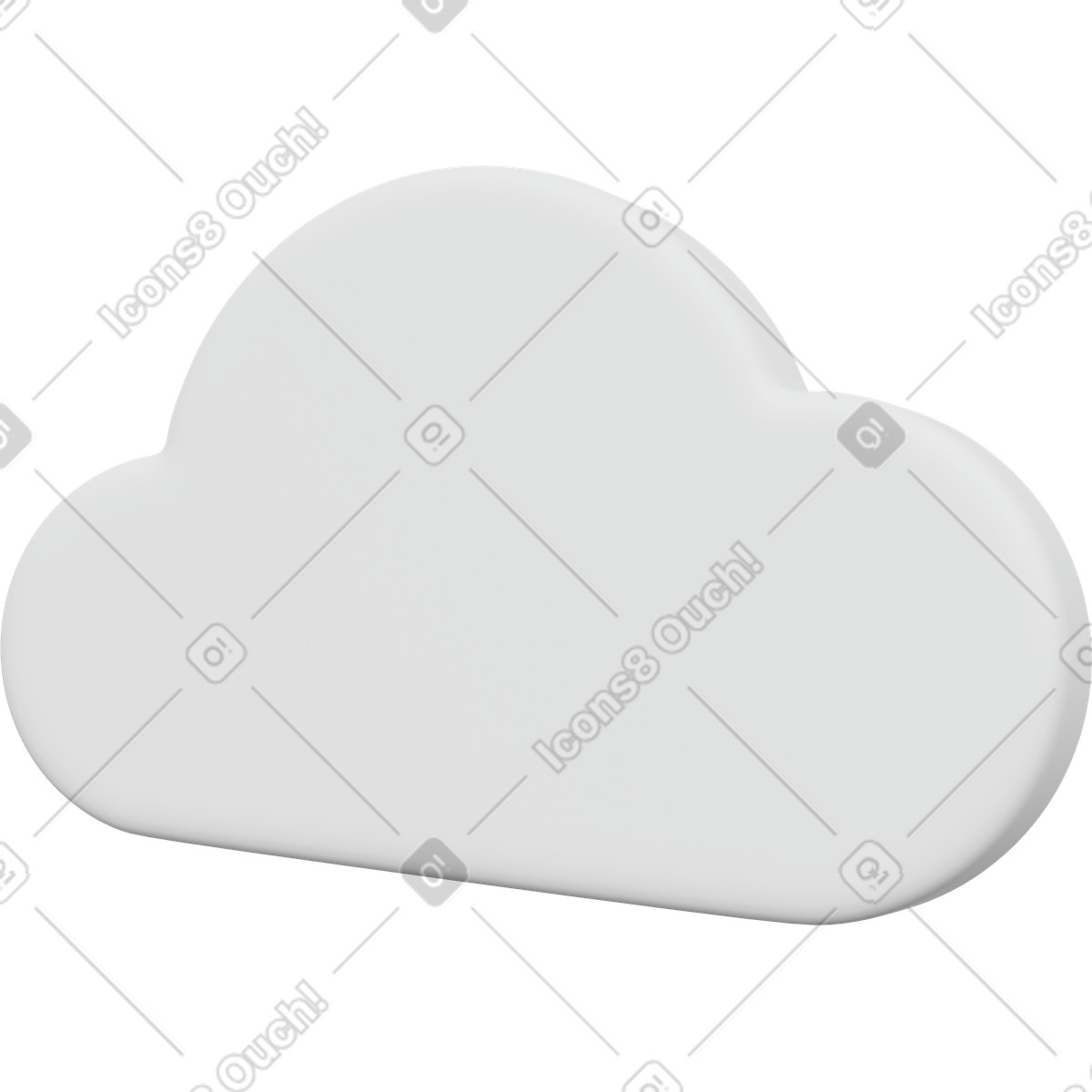 Ilustração de Cloud symbol representing online storage backup and data synchronization services em no estilo 3D Playful para baixar em PNG, SVG