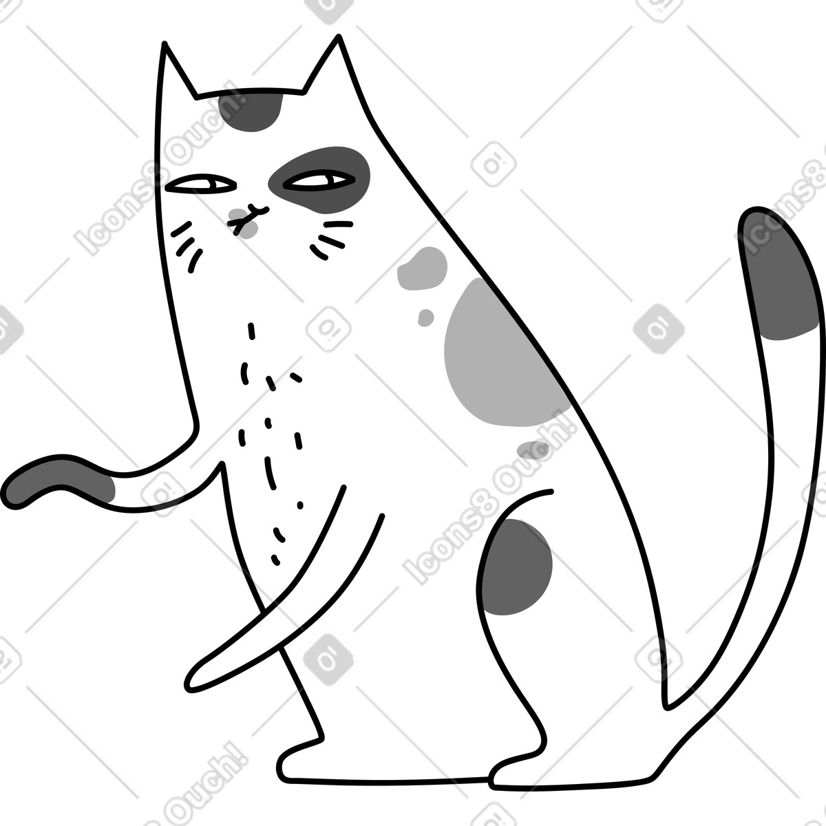 Illustration Chat dans le style Purr à télécharger aux formats PNG, SVG