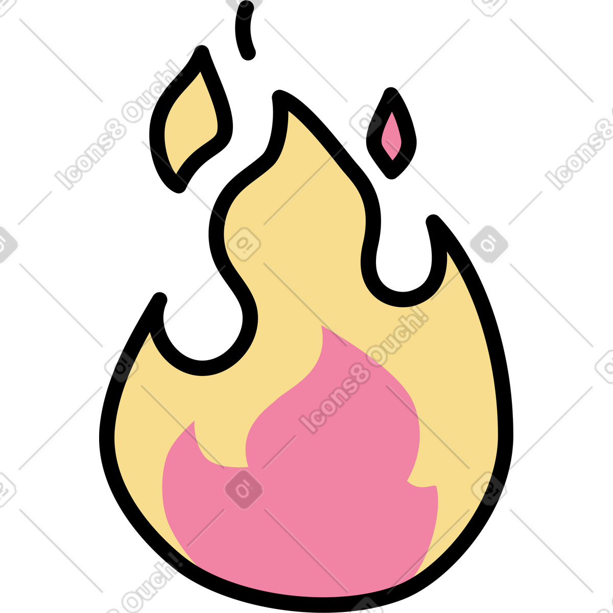 Illustration Flamme dans le style Notes à télécharger aux formats PNG, SVG