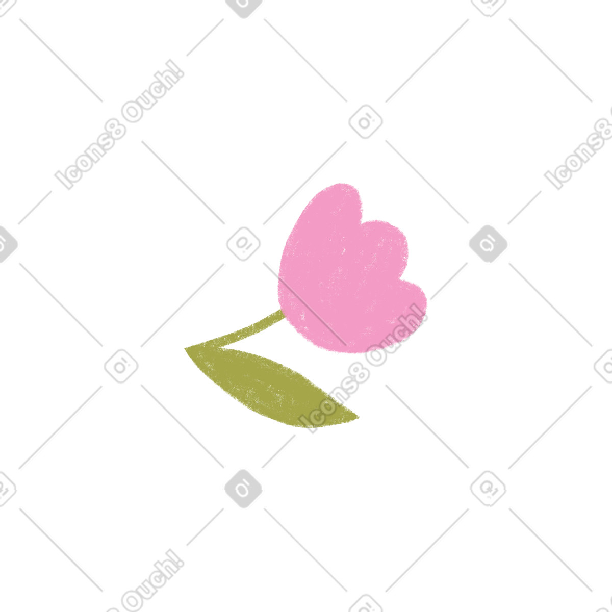 Pink flower-Illustration im Tutti-Stil als Download in PNG, SVG