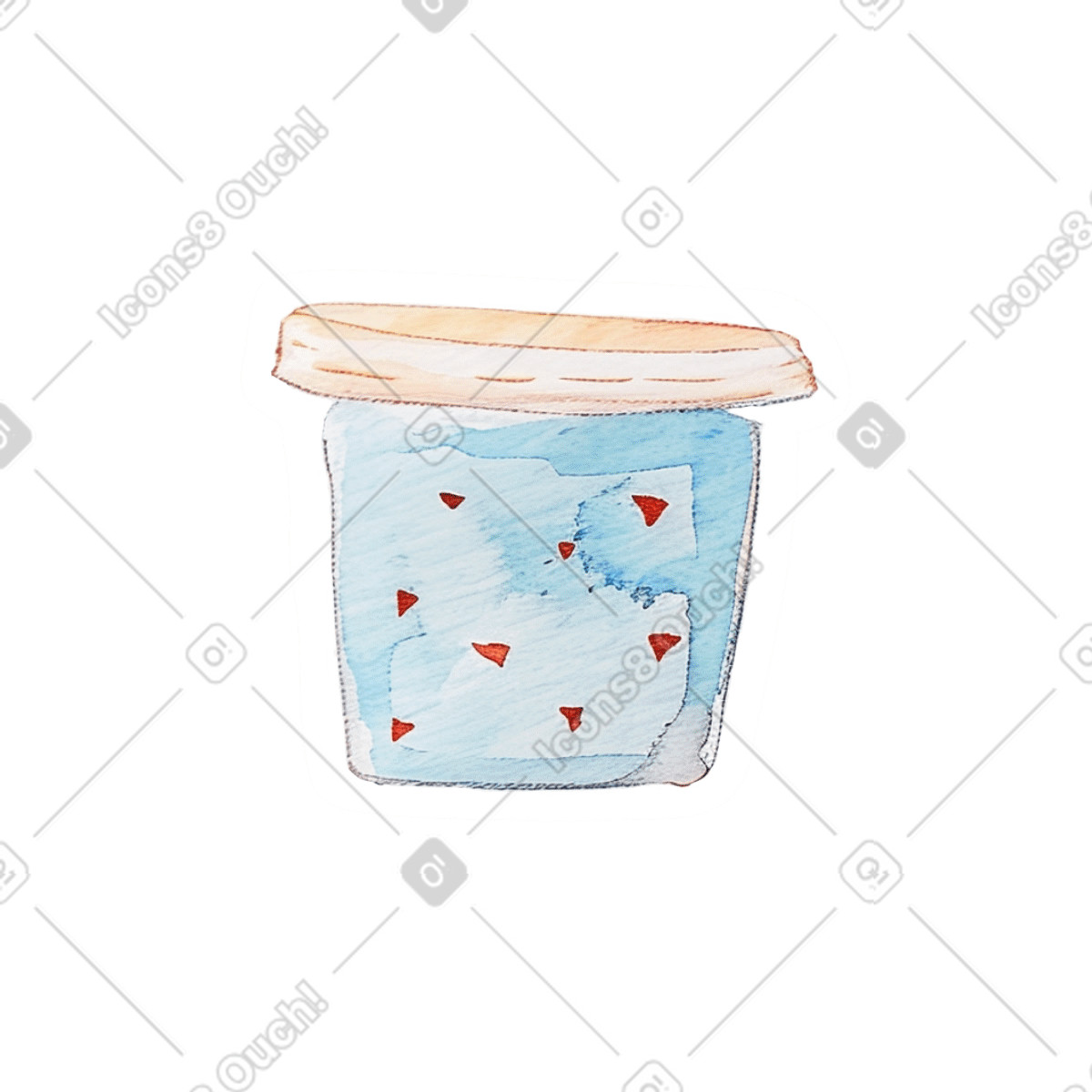 Ilustración Taza de yogur en estilo Watercolor a descargar en PNG y SVG
