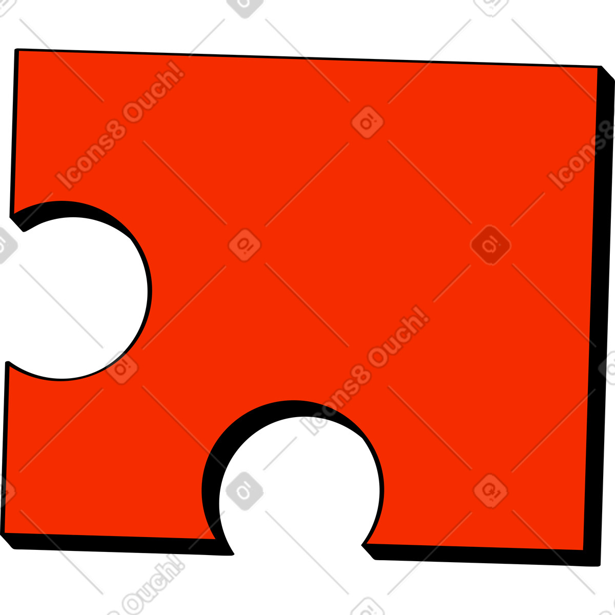 Ilustração de Quebra-cabeça vermelho em no estilo Looney para baixar em PNG, SVG