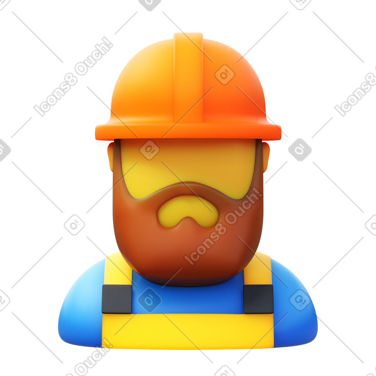 Ilustración Worker beard long en estilo 3D Fluency a descargar en PNG y SVG