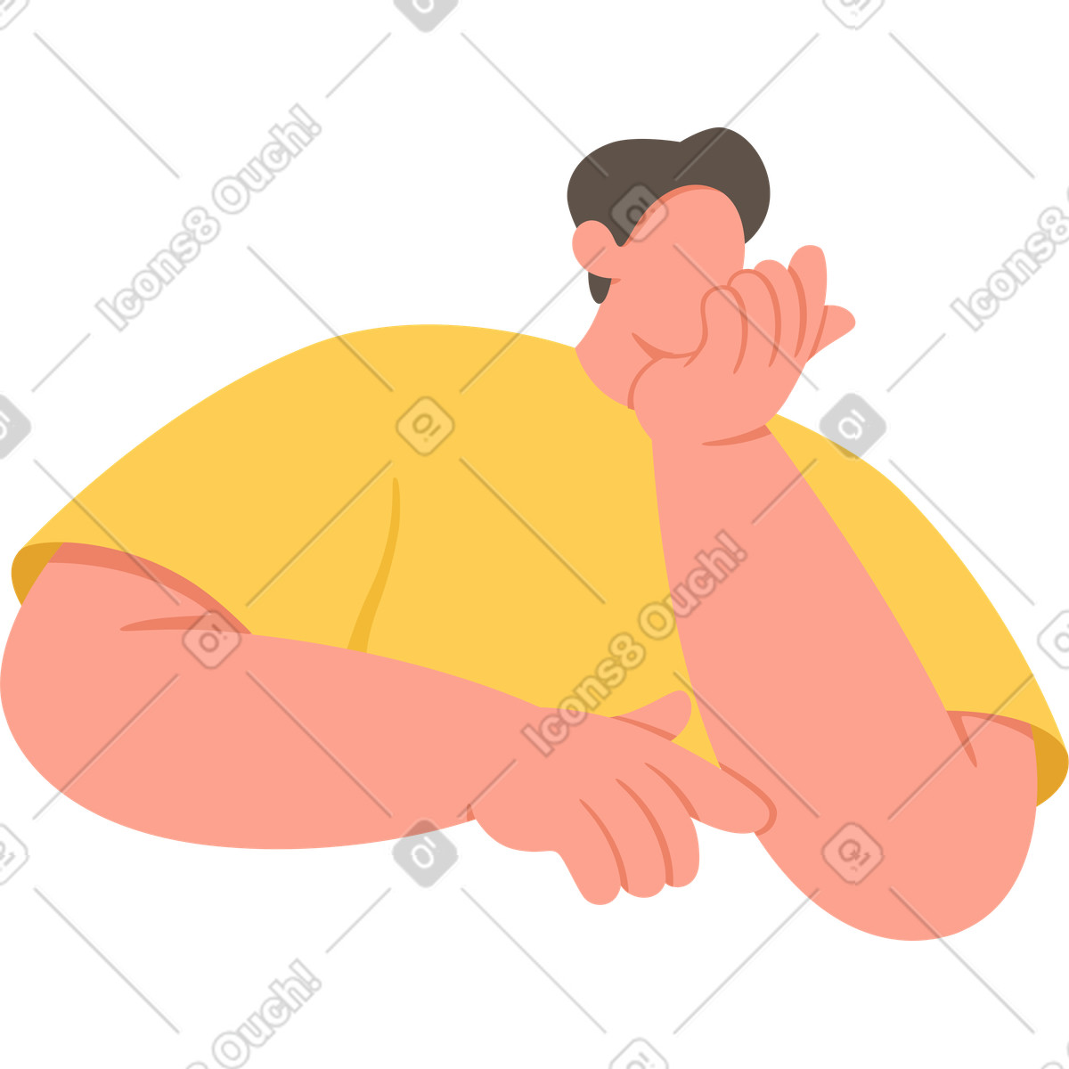 下载 Social 风格的 沉思的人 插画，支持 PNG、SVG 格式
