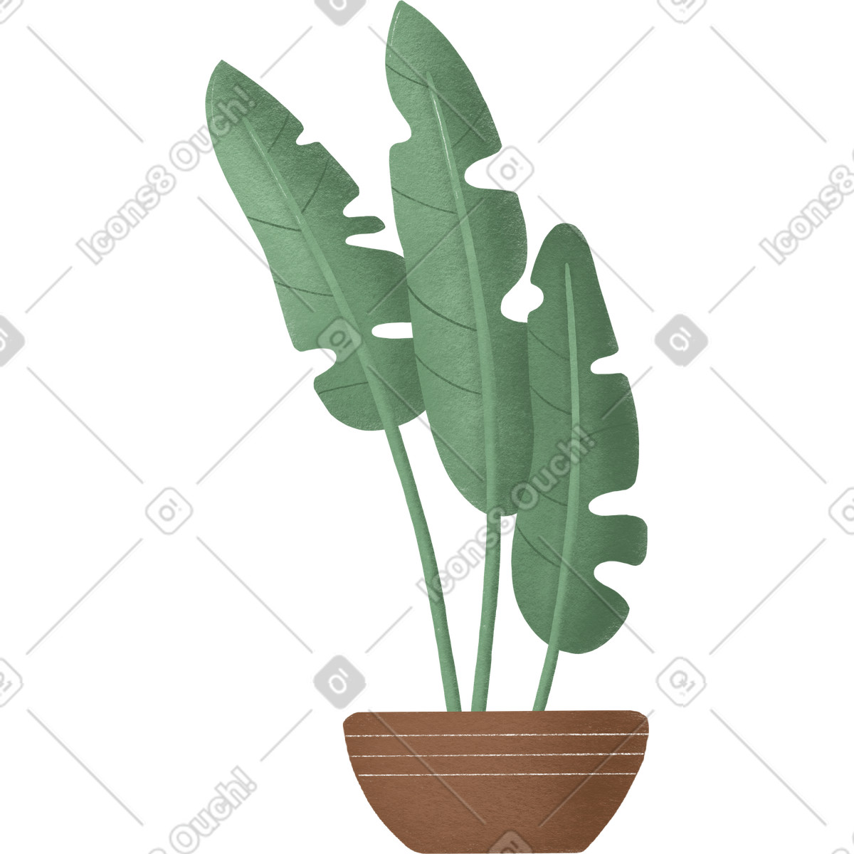 Pianta illustrazione in stile Woolly scarica in PNG, SVG