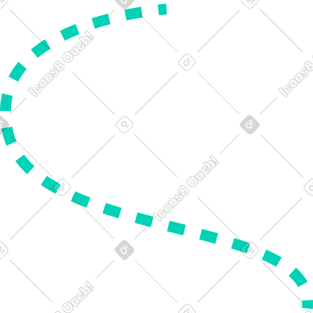 Curved dashed line illustration in Basic style download in PNG, SVG