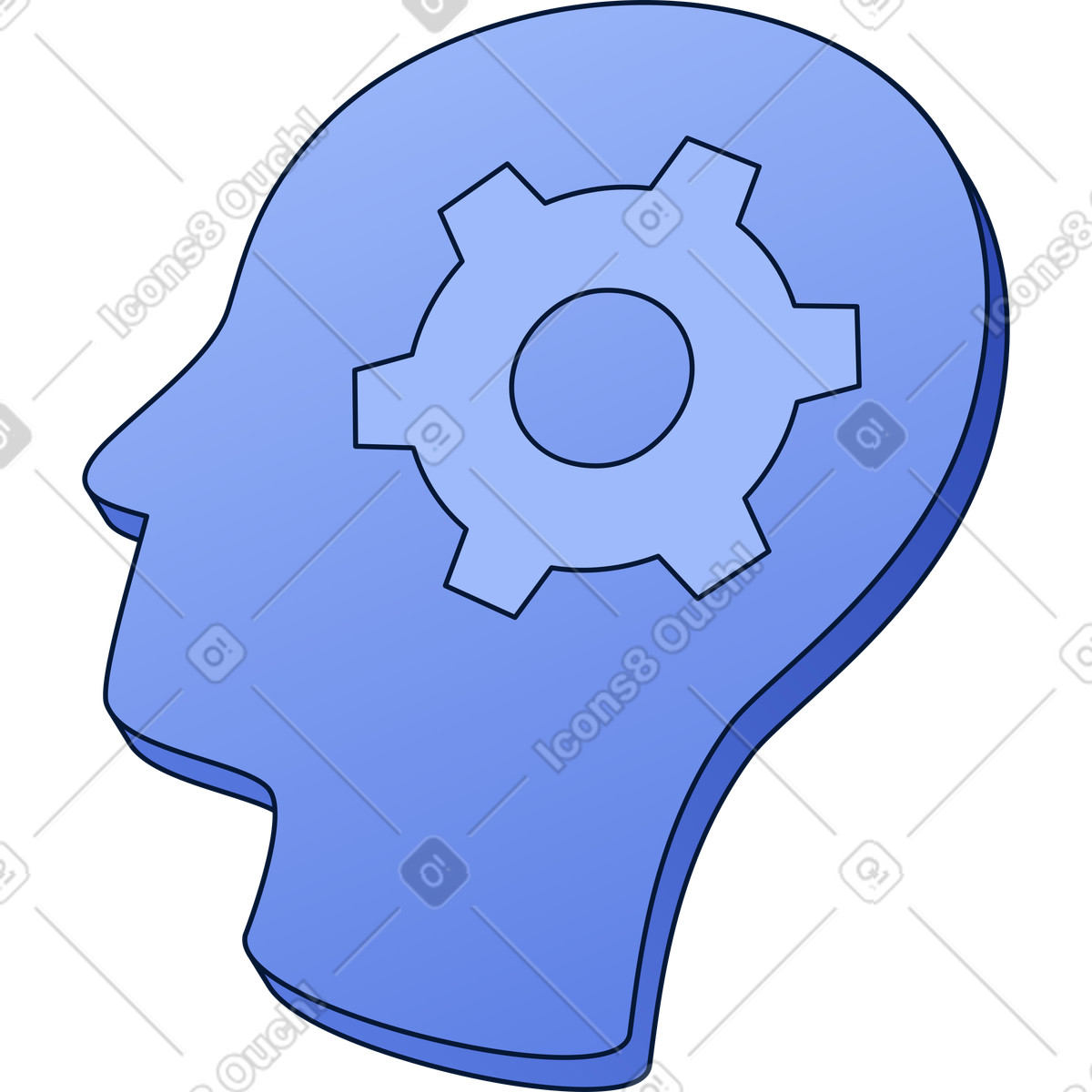 Illustration Psychology icon dans le style Neat à télécharger aux formats PNG, SVG