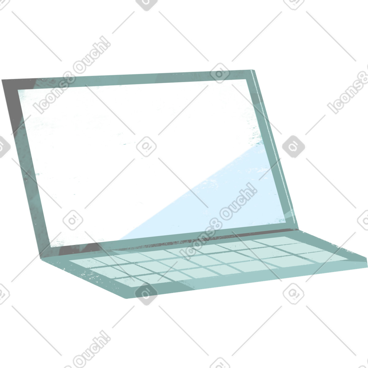 Computer portatile illustrazione in stile Fabulous scarica in PNG, SVG