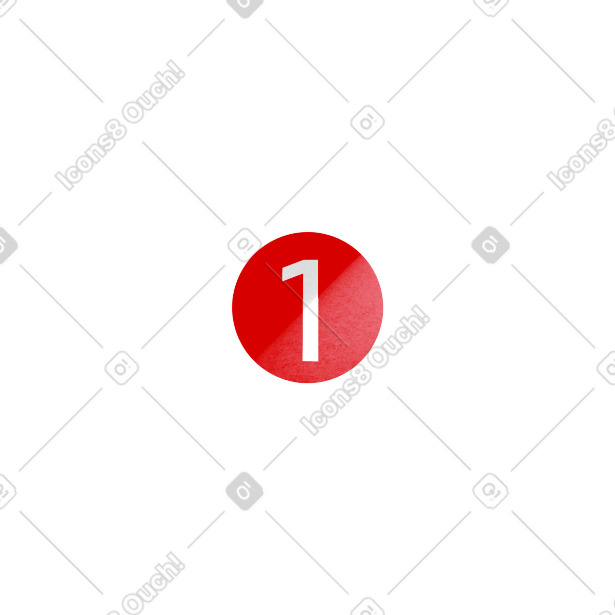 Иллюстрация Number one in a red circle в стиле Shine — скачать в форматах PNG, SVG