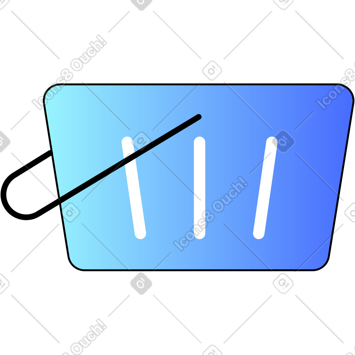 Supermarktkorb-Illustration im Azure-Stil als Download in PNG, SVG