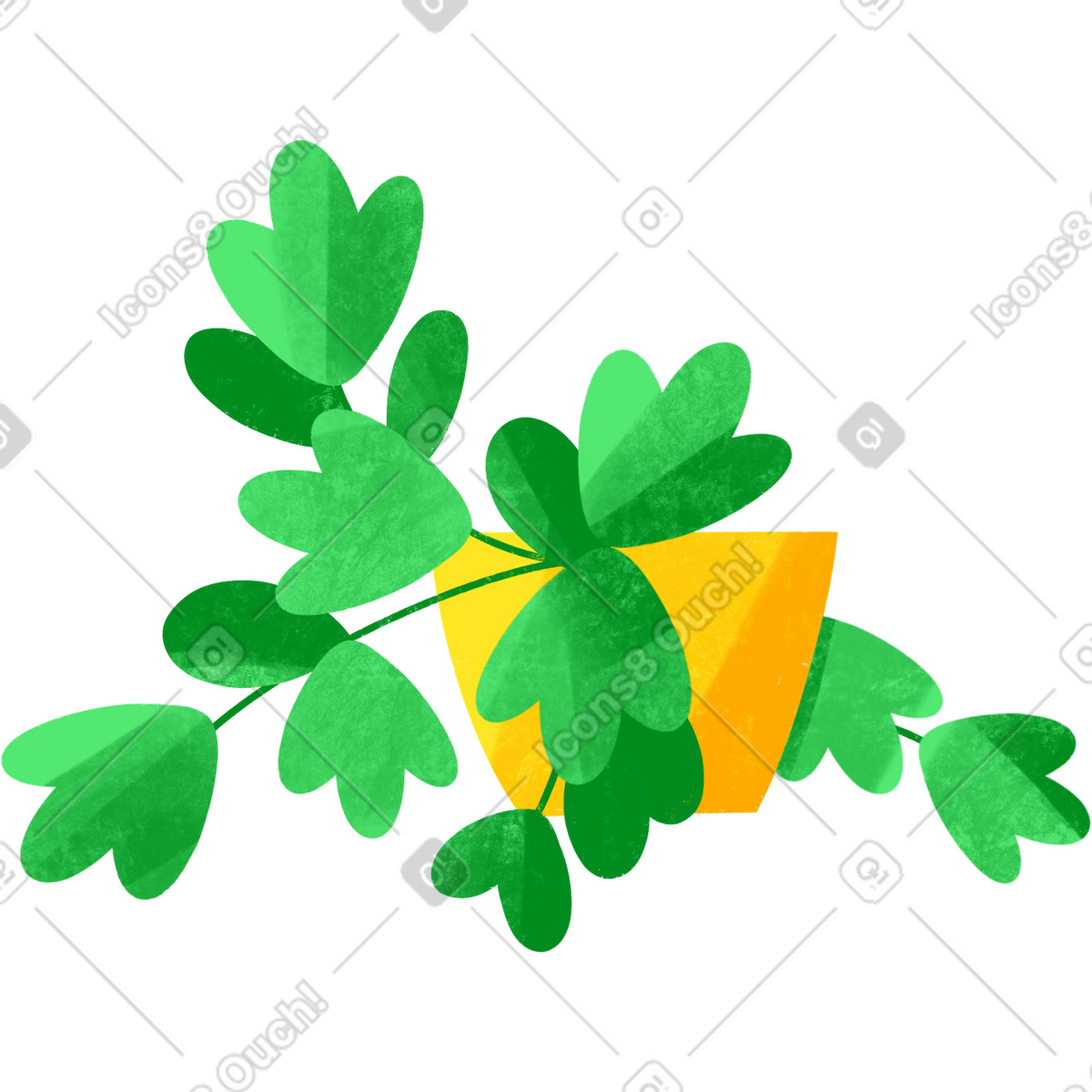 Illustration Indoor plant in a yellow pot dans le style Bonbon à télécharger aux formats PNG, SVG