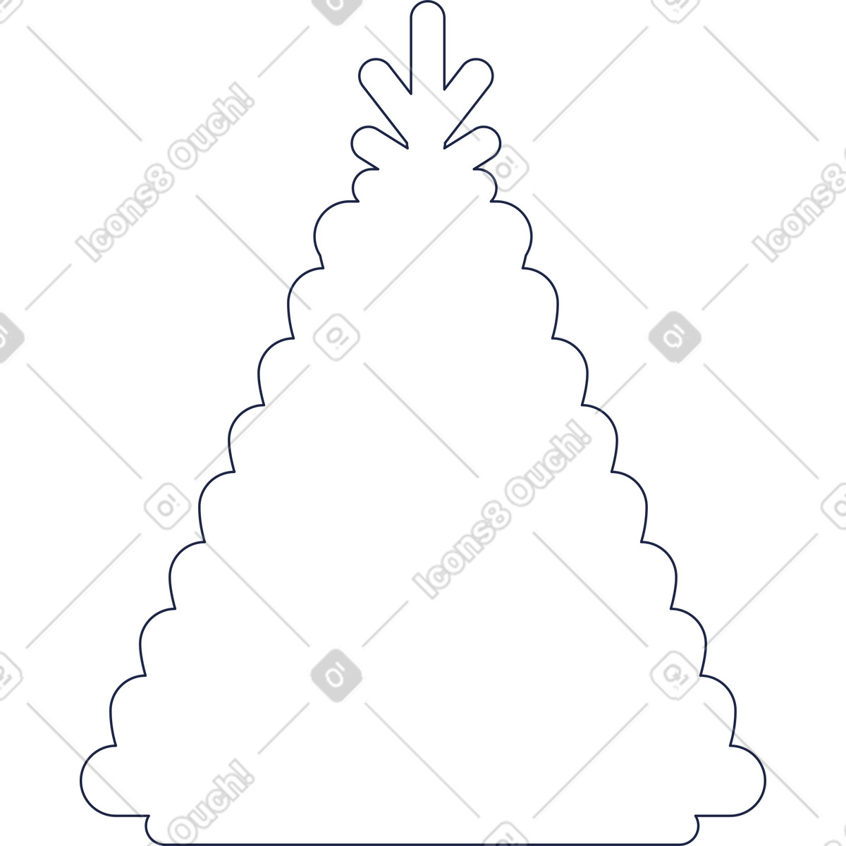 Urban Line スタイルの クリスマスツリー のイラストをPNG、SVG形式でダウンロード