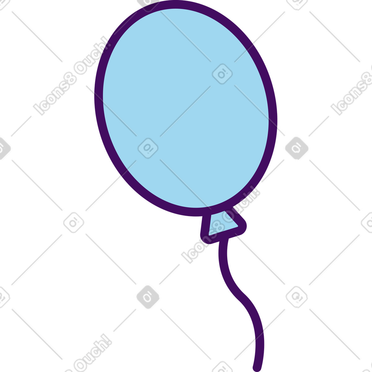 Ilustración Globo azul en estilo Simplistic a descargar en PNG y SVG