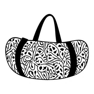A close-up of a yoga bag featuring a detailed "vibrant floral pattern" covering the entire surface. The bag has sturdy straps that are neatly arranged. The background is "plain," allowing the intricate design of the bag to stand out prominently. The fabric texture is visible, enhancing the visual interest of the pattern.