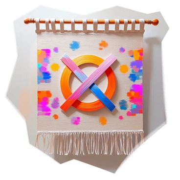 A woven tapestry displaying an intricate pattern of interlocking cation symbols. The tapestry is rich in texture, with vibrant colors blending harmoniously. Each cation symbol is carefully crafted, showcasing a variety of sizes and orientations that create a dynamic flow across the fabric. The background is woven with subtle earthy tones that enhance the vividness of the symbols, making them stand out. The overall composition is balanced and visually engaging, inviting the viewer to explore the detailed craftsmanship.