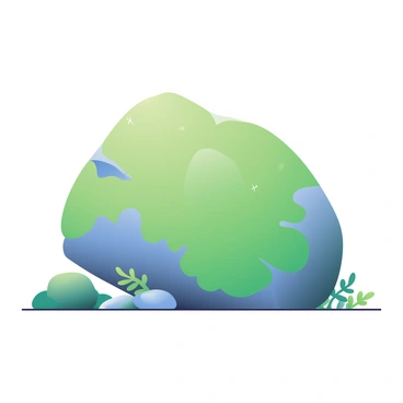 A large rock sits prominently in the foreground, completely covered in soft, lush green moss. The moss exhibits a rich texture, with tiny droplets of water glistening on its surface, reflecting light. The rock has a rugged shape, with visible crevices and contours accentuated by the thick layer of moss. Surrounding the rock are a few scattered pebbles and small ferns, adding to the natural setting. The overall scene conveys a sense of tranquility, highlighting the intricate details of the moss and rock surface.