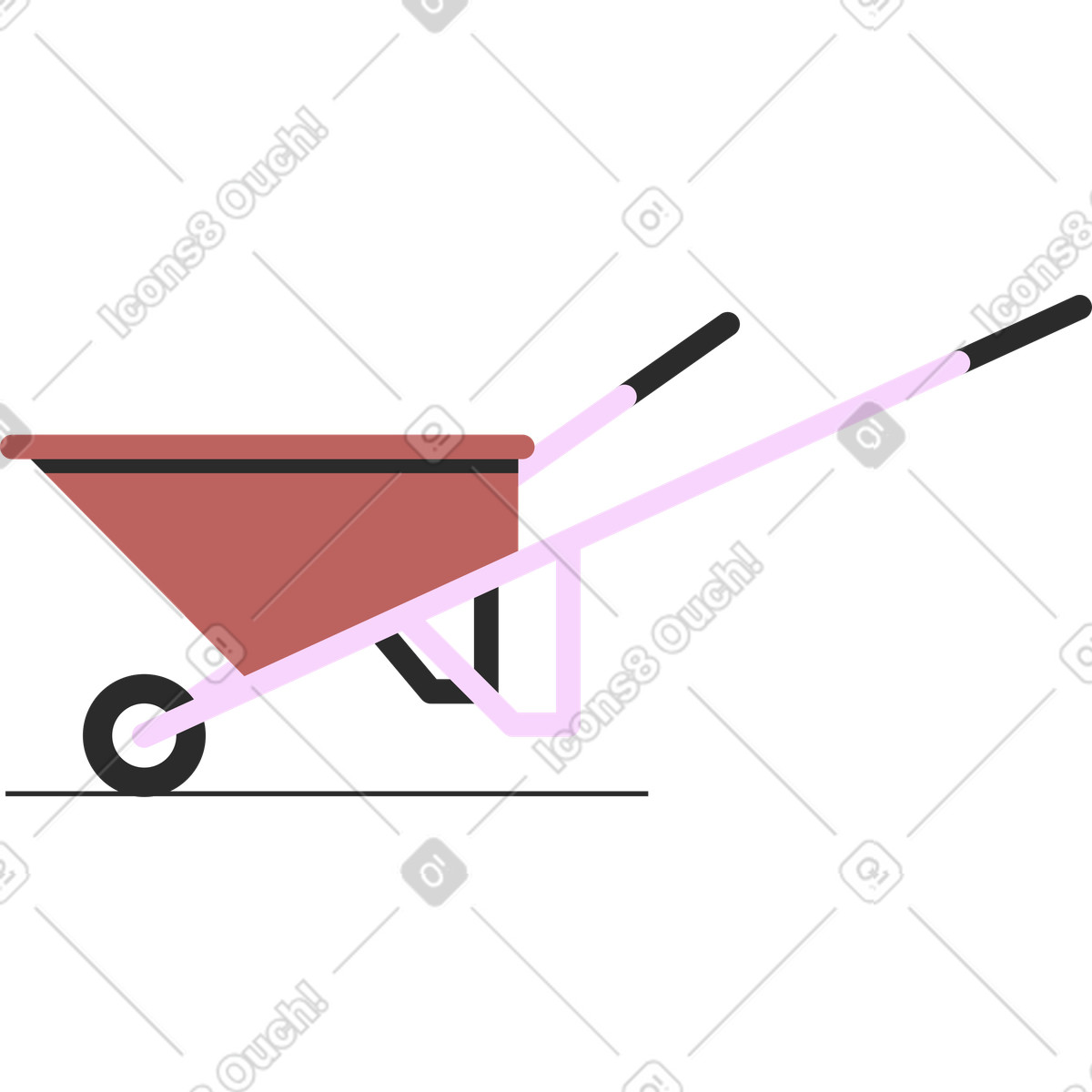 Illustration Brouette dans le style Marginalia à télécharger aux formats PNG, SVG