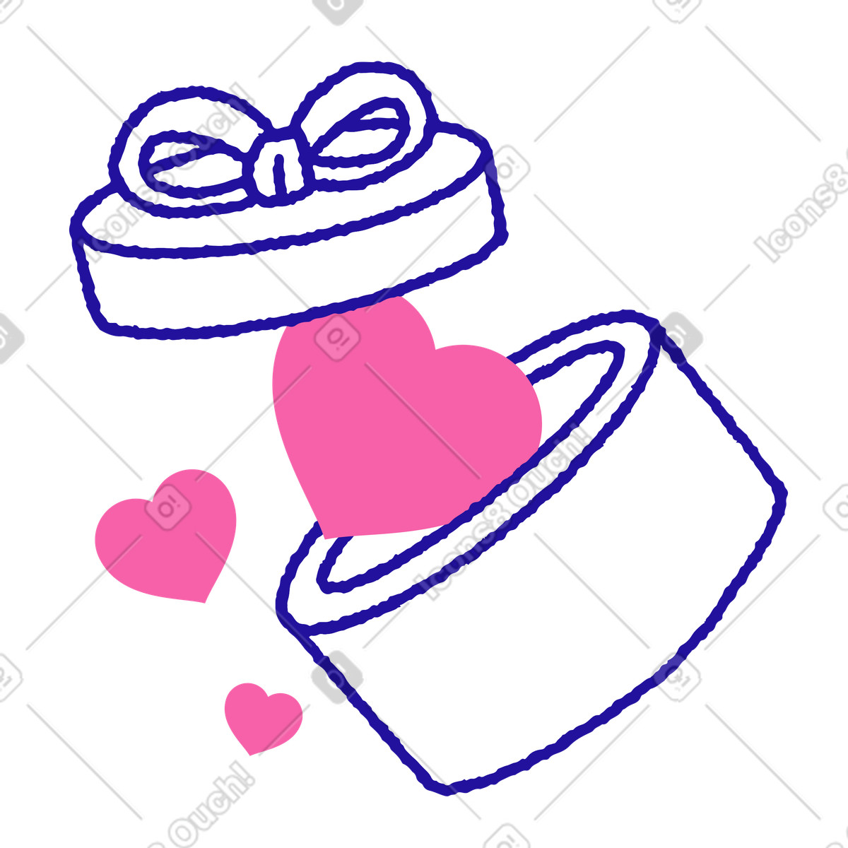 Ilustração de Presente amor no dia dos namorados em estilo Whimsy para baixar em PNG, SVG