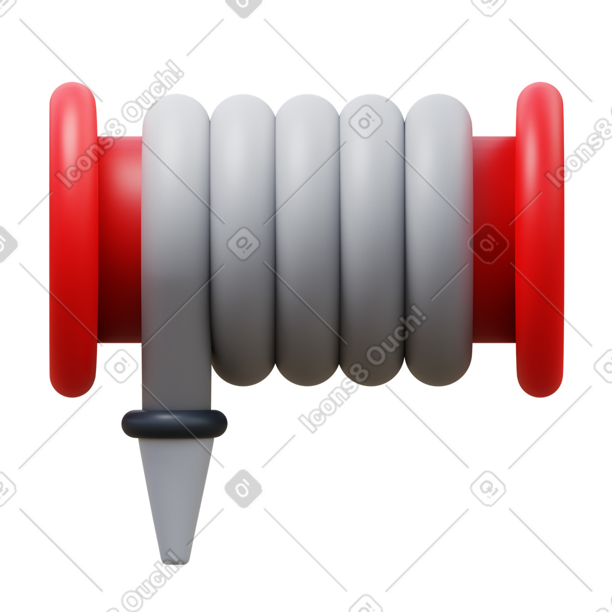 Fire hose illustration in 3D Fluency style download in PNG, SVG