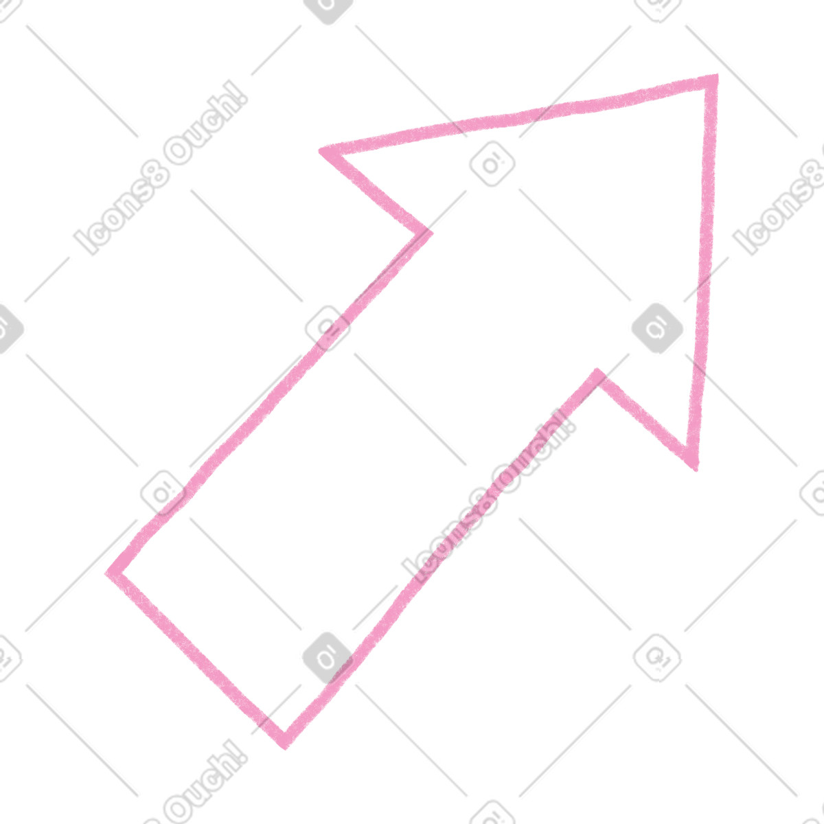 Pink arrow illustration in Tutti style download in PNG, SVG