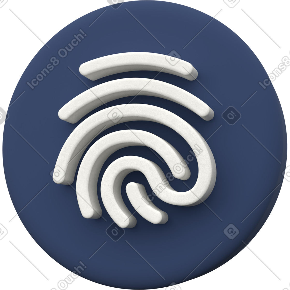 Ilustração de Biometric authentication, secure login with fingerprint em no estilo 3D Grid para baixar em PNG, SVG