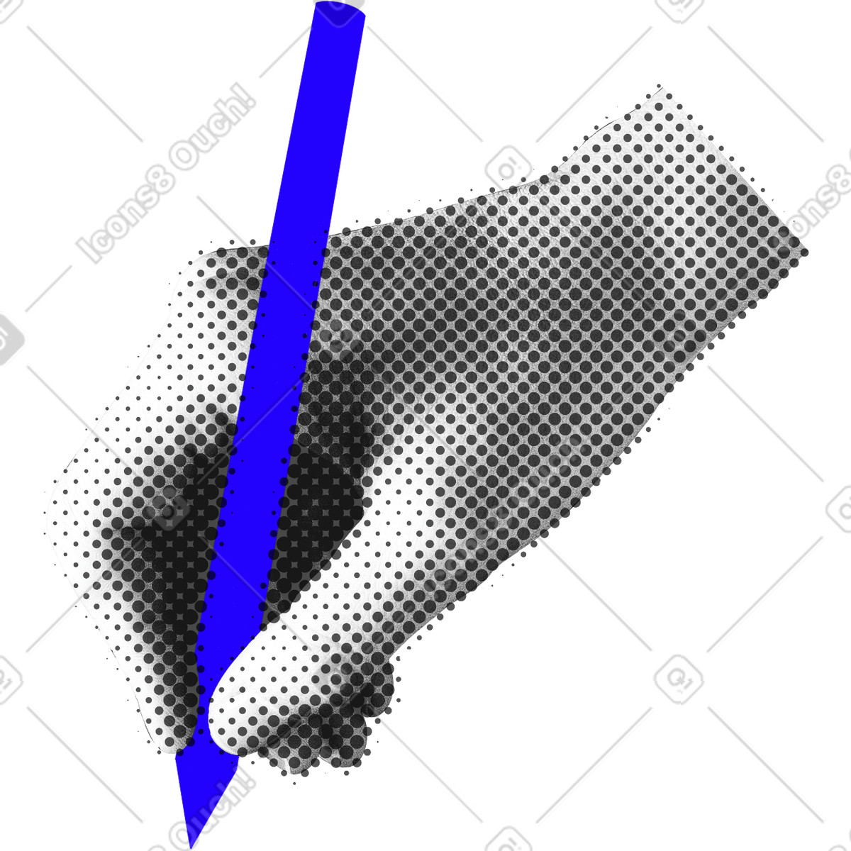 Hand holding a pen illustration in Print style download in PNG, SVG